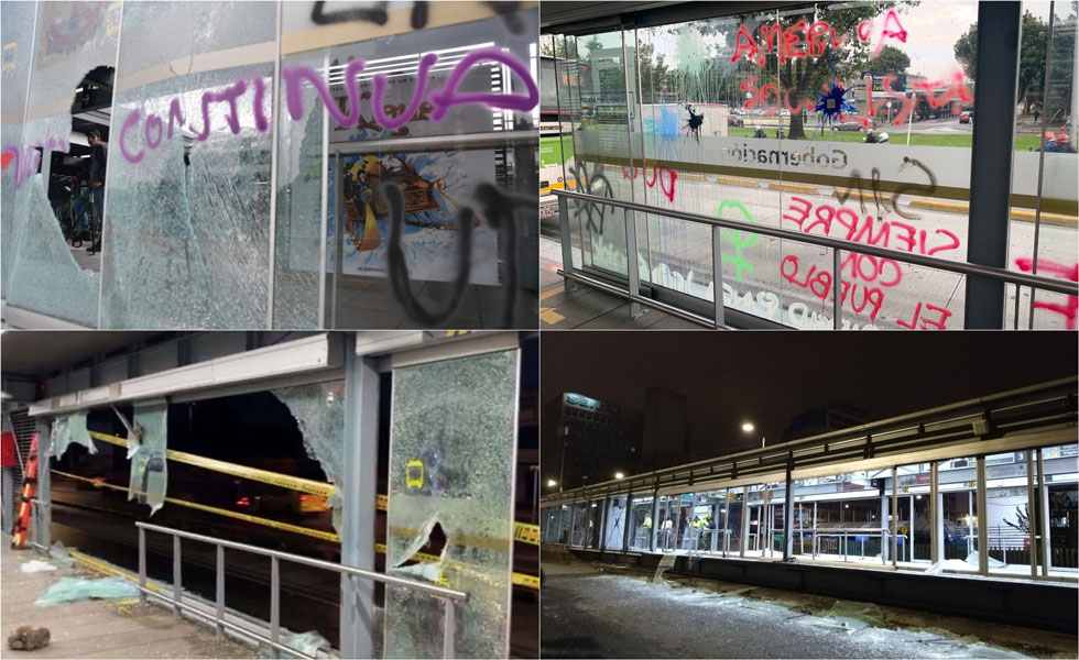 Daños a estaciones de Transmilenio